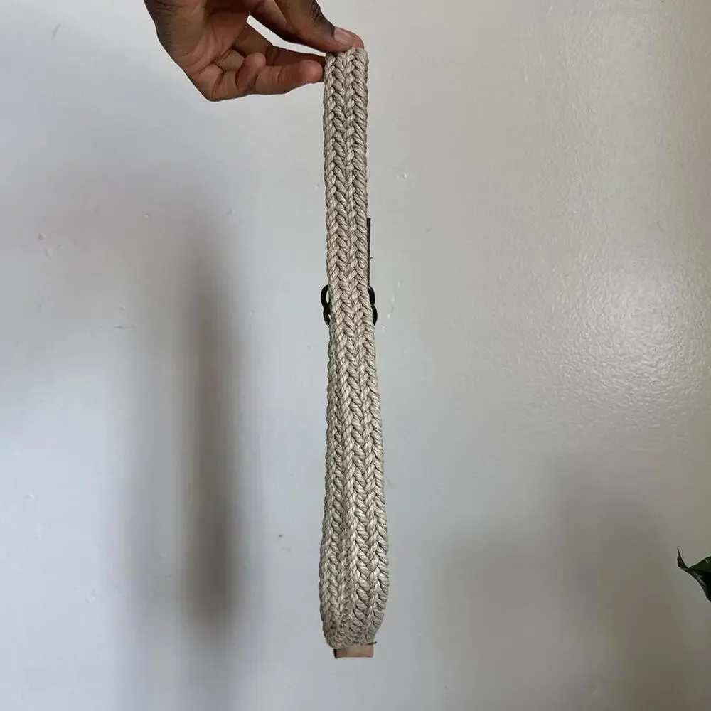 Vintage Braided Rope belt with ajustable D-ring buckle size 4 fits‎ like S-M